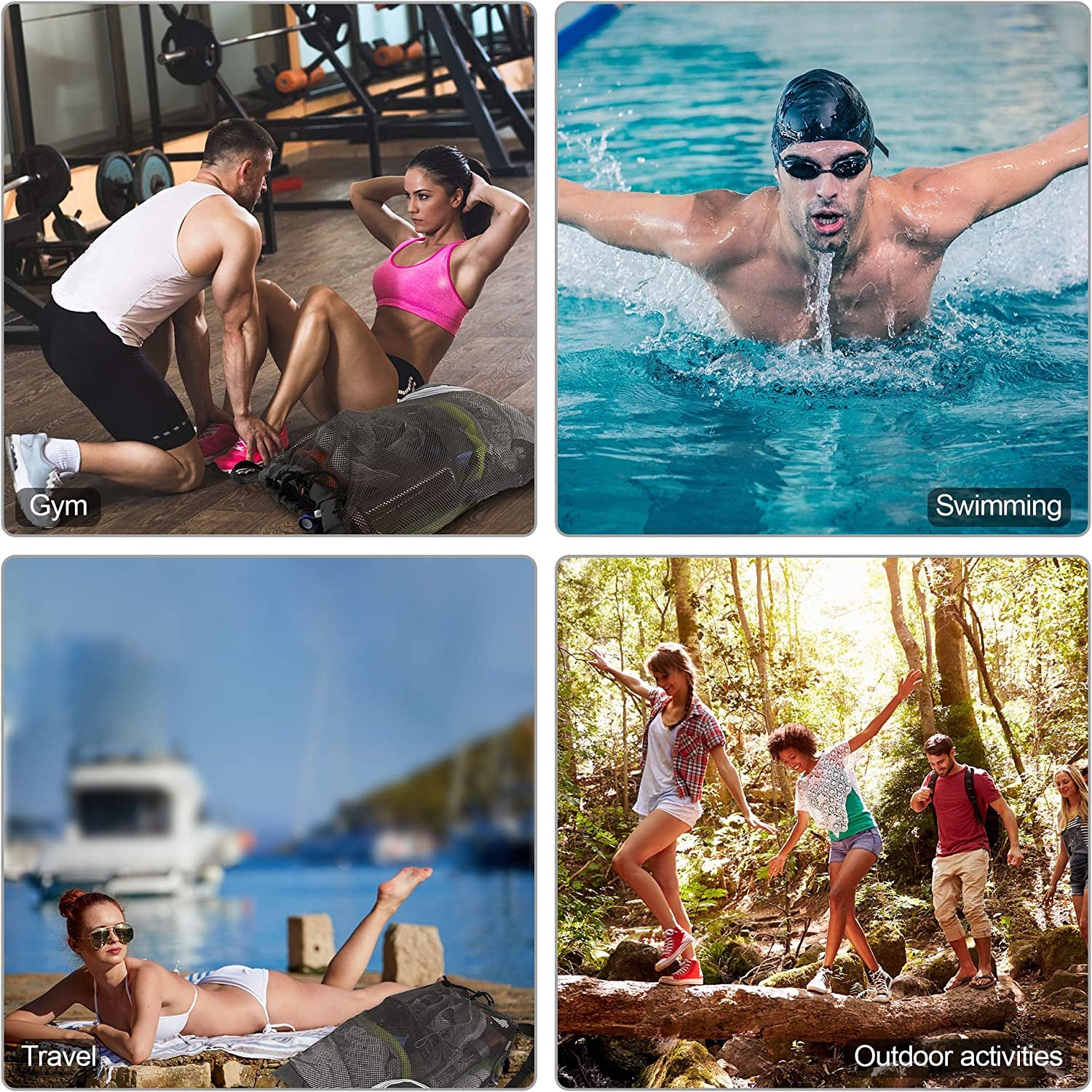 Drawstring Backpack for Men Women Athletic Gym Sports Workout Beach Swim